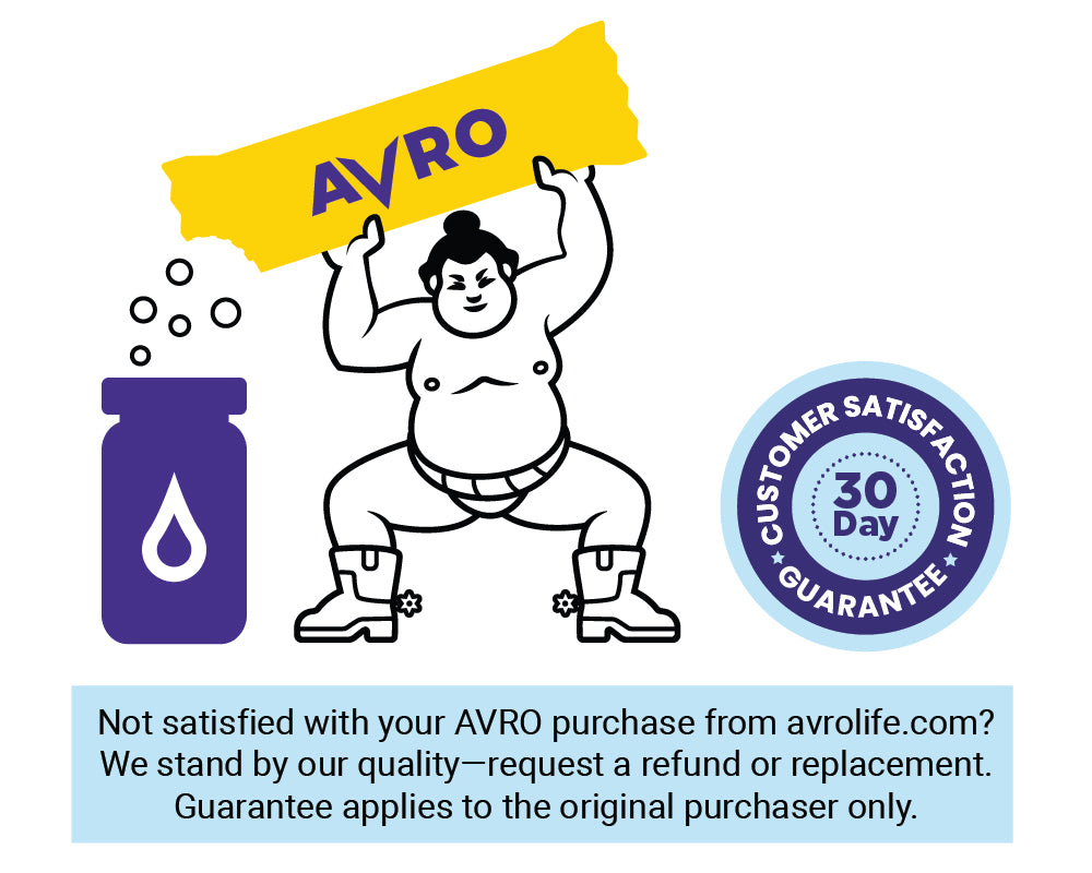 Sumo pouring Avro into bottle - 30 Day Guarantee