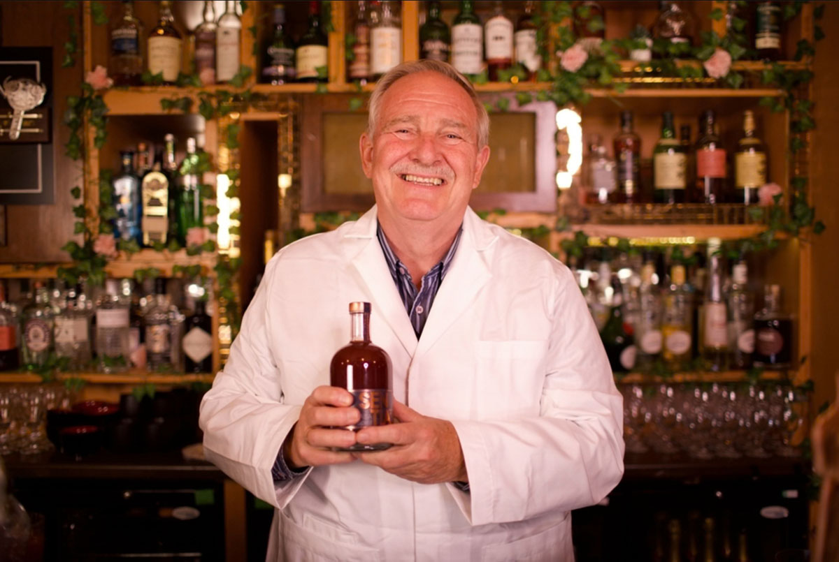 Prof David Nutt with a bottle of Sentia