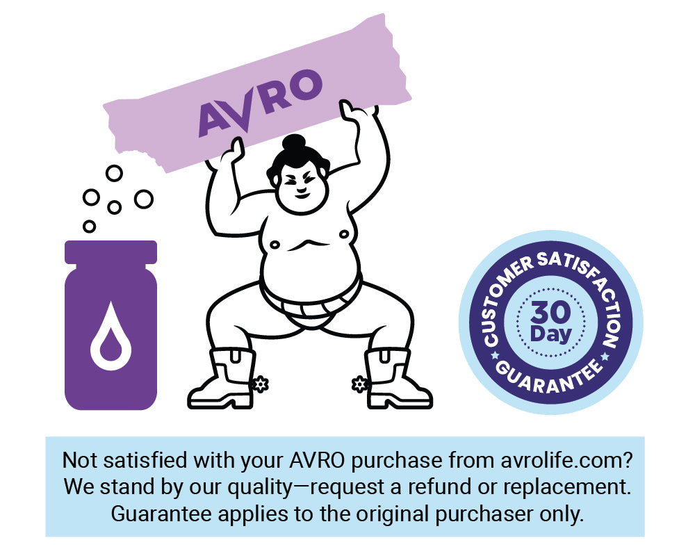 Sumo pouring Avro into bottle - 30 Day Guarantee