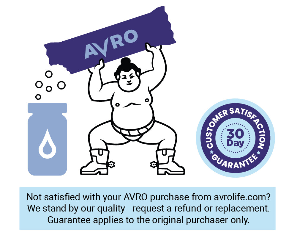 Sumo pouring Avro into bottle - 30 Day Guarantee