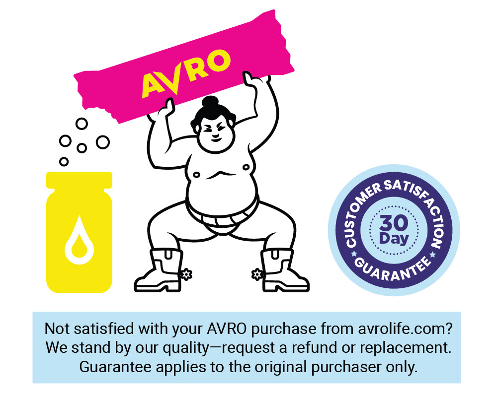 Sumo pouring Avro into bottle - 30 Day Guarantee