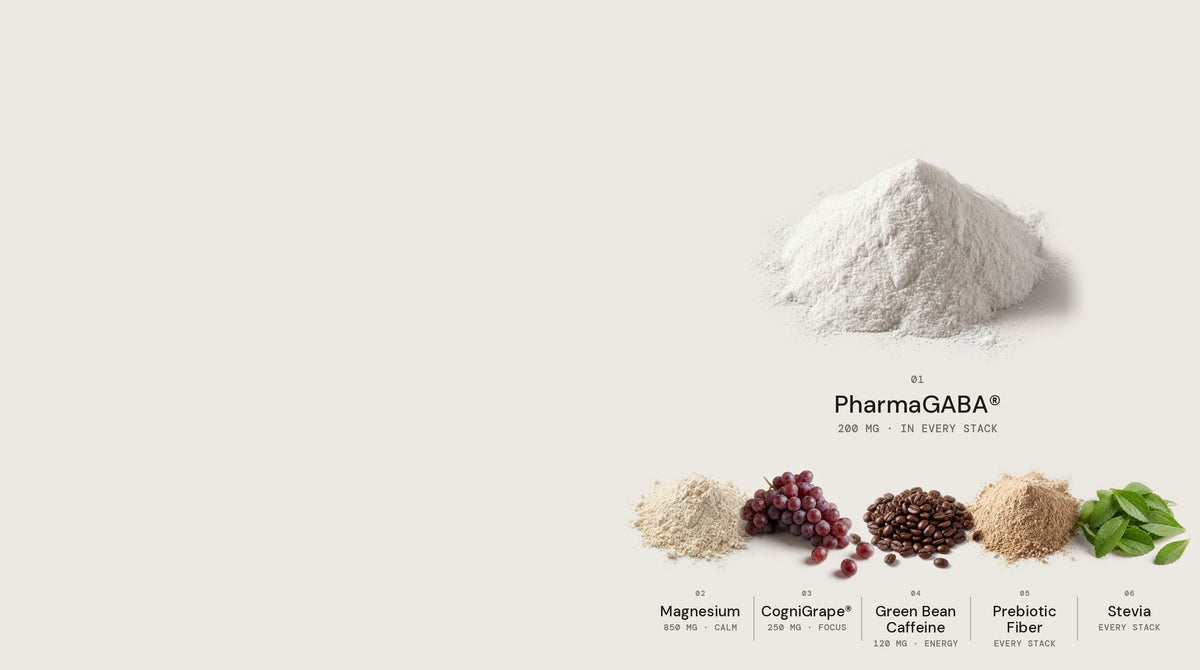 Flat-lay of AVRO ingredients on a cream surface