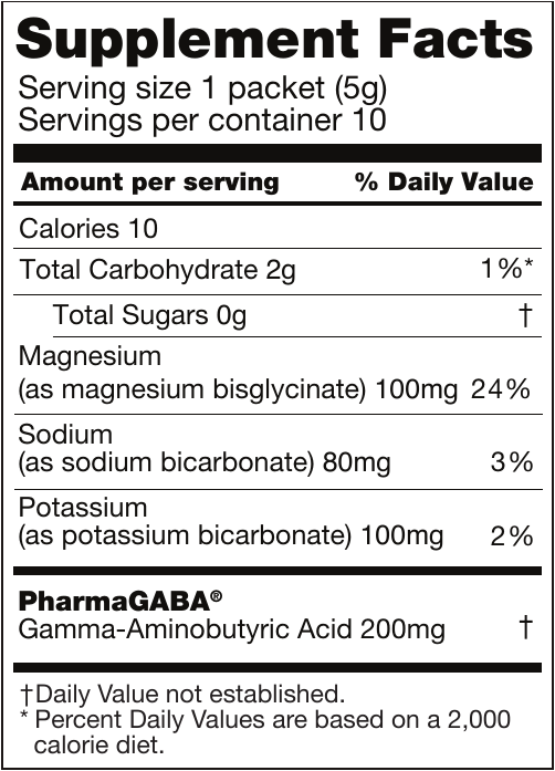 Blackberry Jasmine Supplement Facts panel