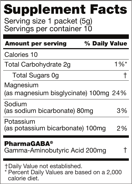 Blueberry Acai Supplement Facts panel