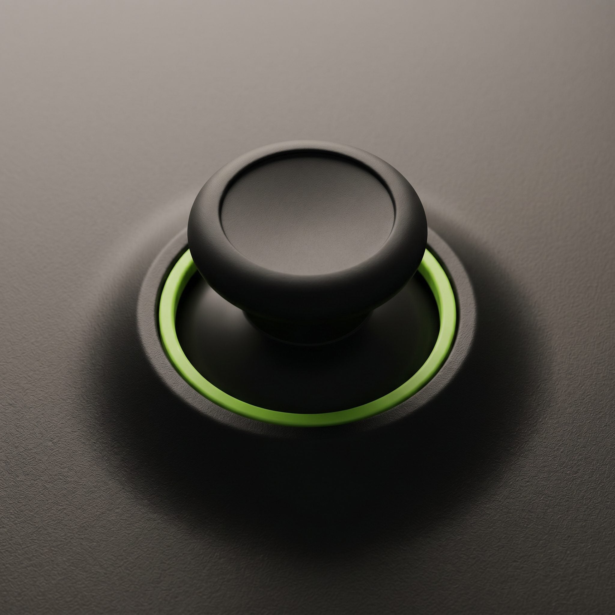 Arcade-style button with a green ring